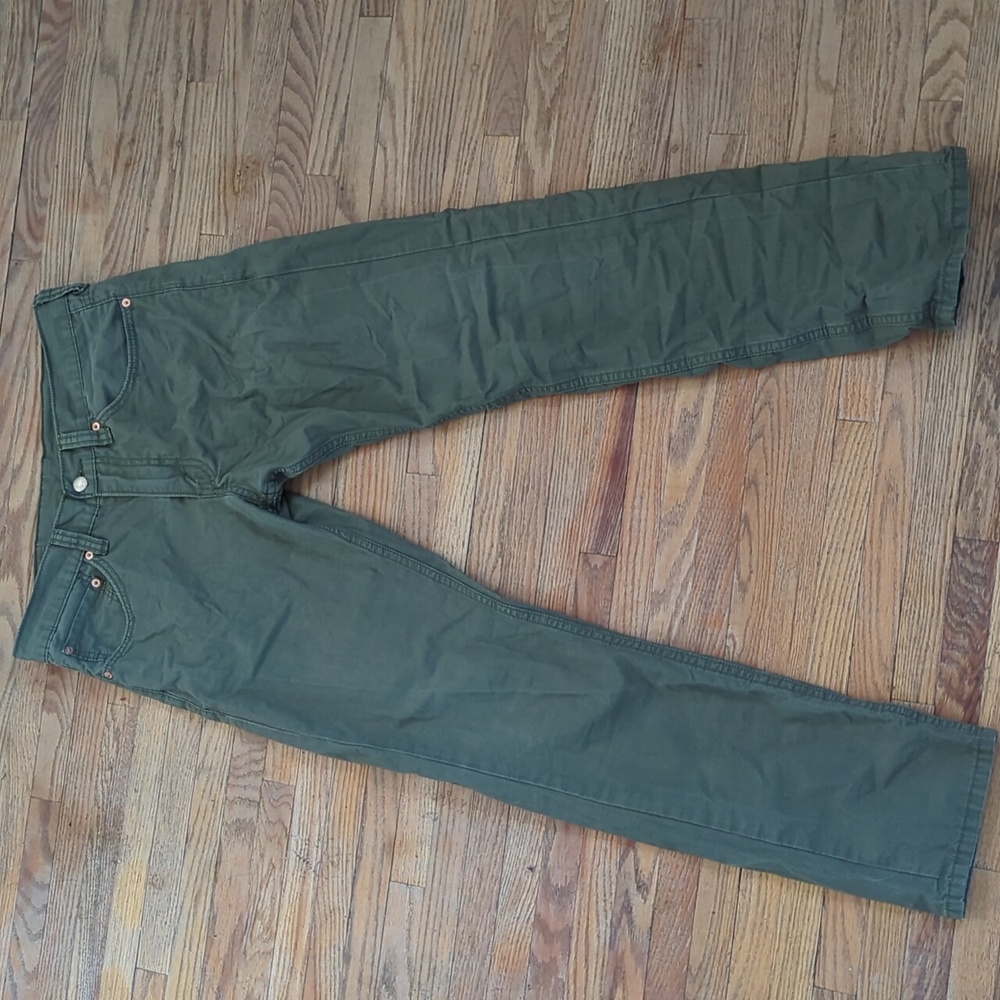 Levi's 511 green canvas 5-pocket trousers, 32x 32